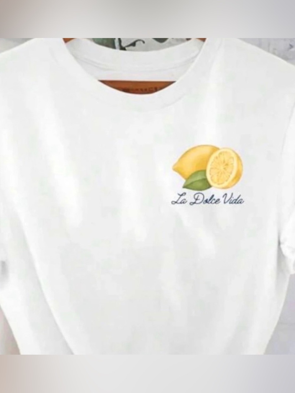 SHEIN White Tee with Lemon Graphic